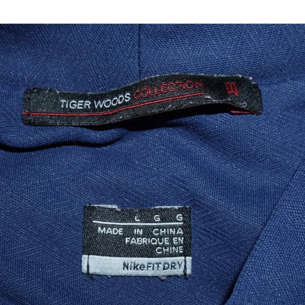 Nike Tiger Woods Collection Men’s Polo Shirt Navy Blue Dri-FIT Size Large L